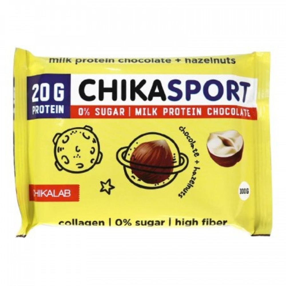 Диетическое питание Chikalab Chikabar 100 g Шоколад молочный с фундуком