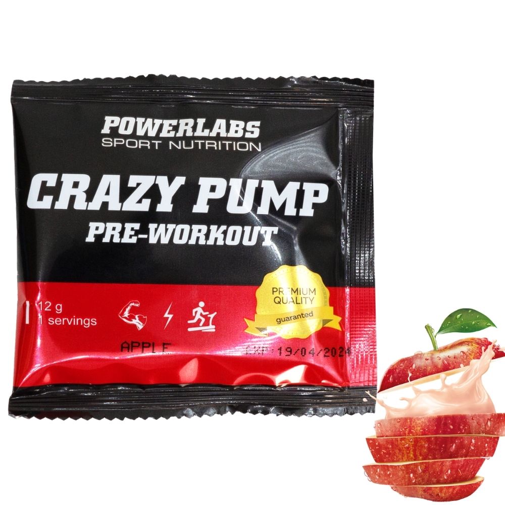 Предтренировочный комплекс PowerLabs Crazy Pump Предтренировочный комплекс 12 g Яблоко